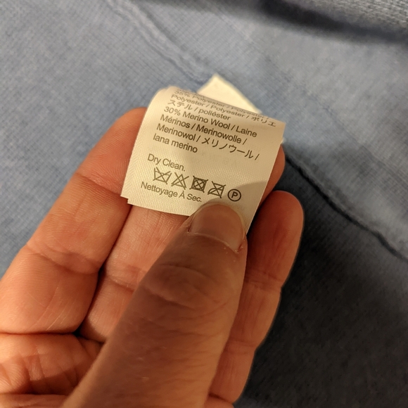 Women's Dusty Blue sweater blazer - Picture 3 of 6